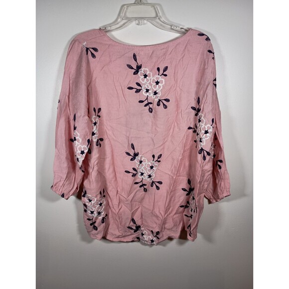 KINDRED  Top Pink Floral Embroidered Boho Cottage Plus Size 2X - Picture 5 of 5